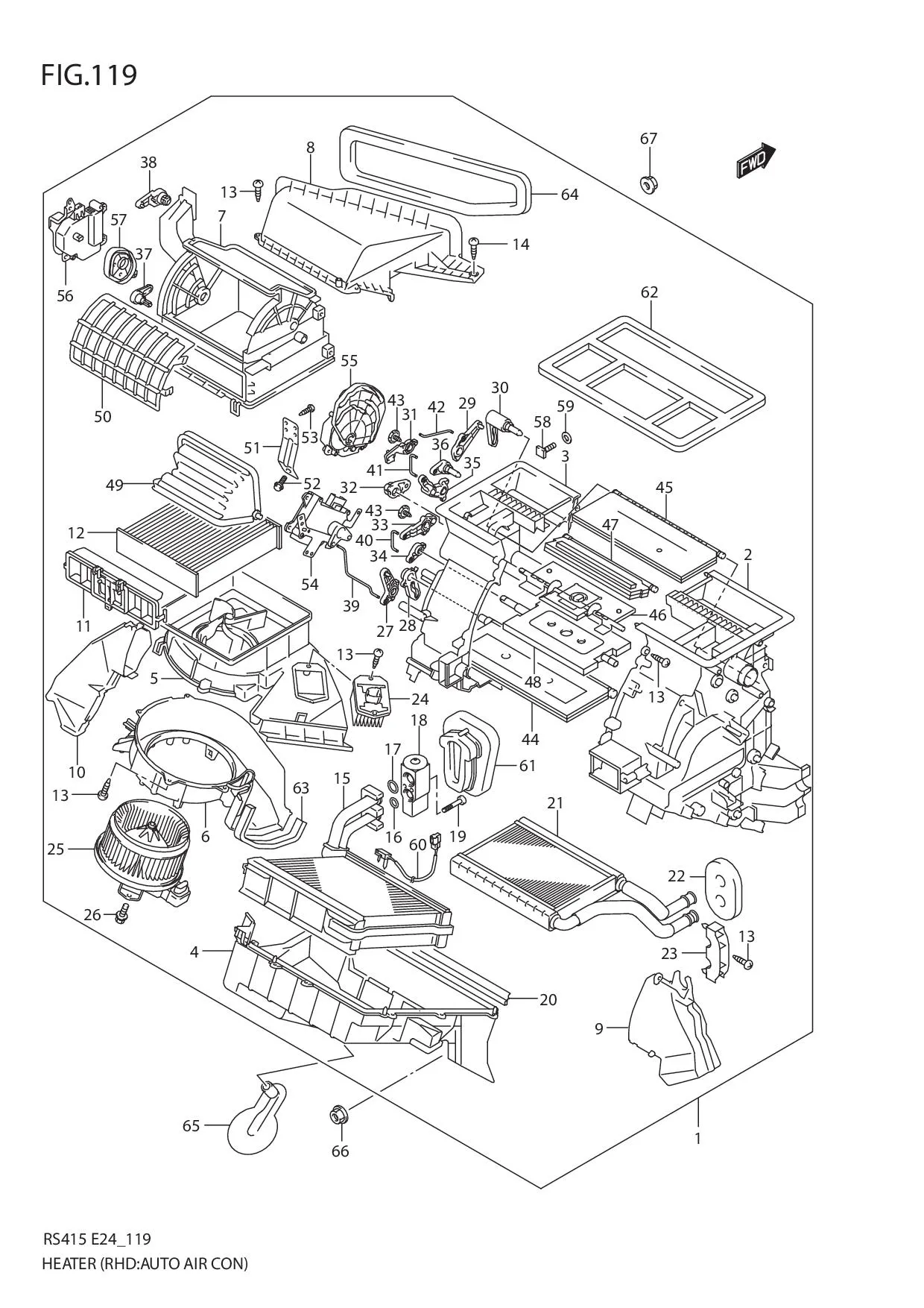 FIG.119 HEATER (RHD:AUTO AIR CON)