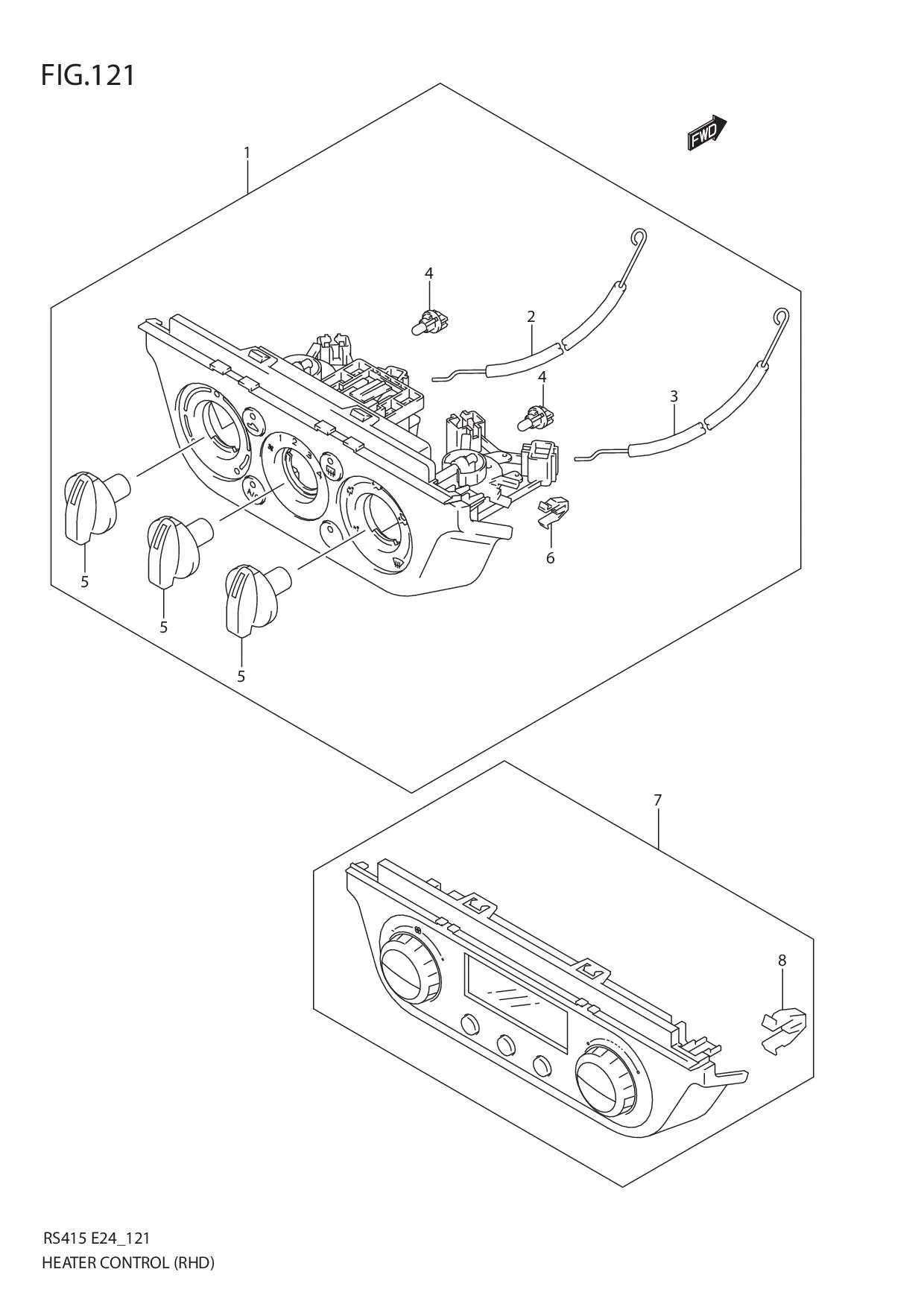 FIG.121 HEATER CONTROL (RHD)