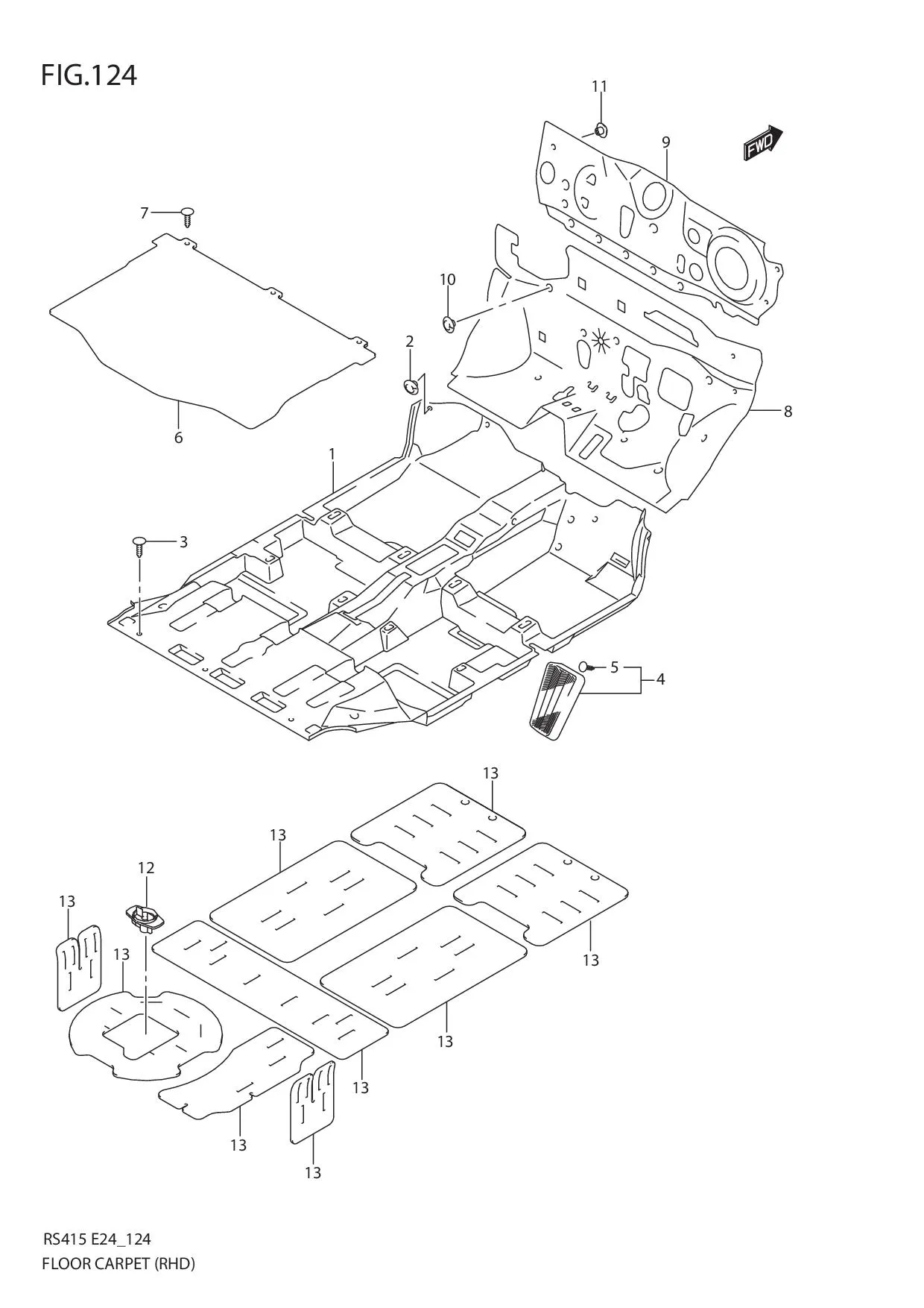 FIG.124 FLOOR CARPET (RHD)
