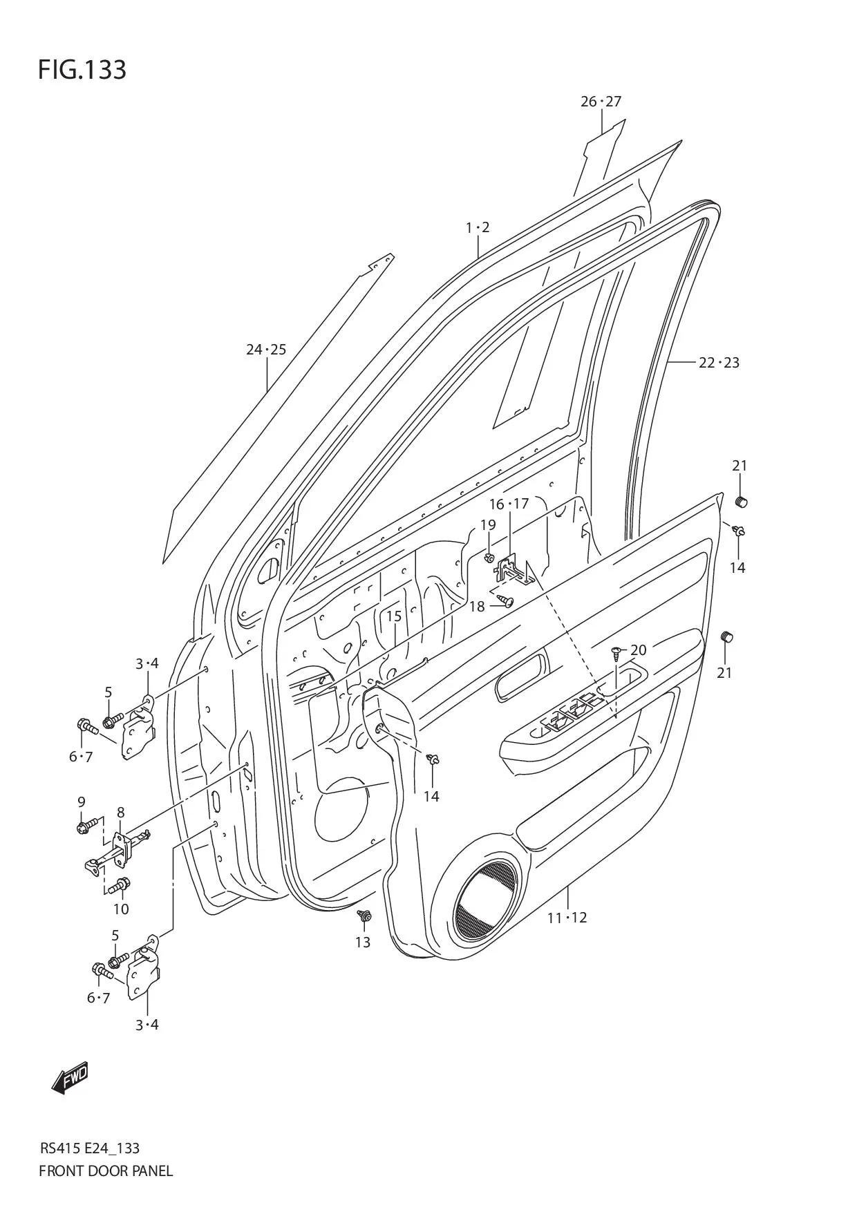 FIG.133 FRONT DOOR PANEL