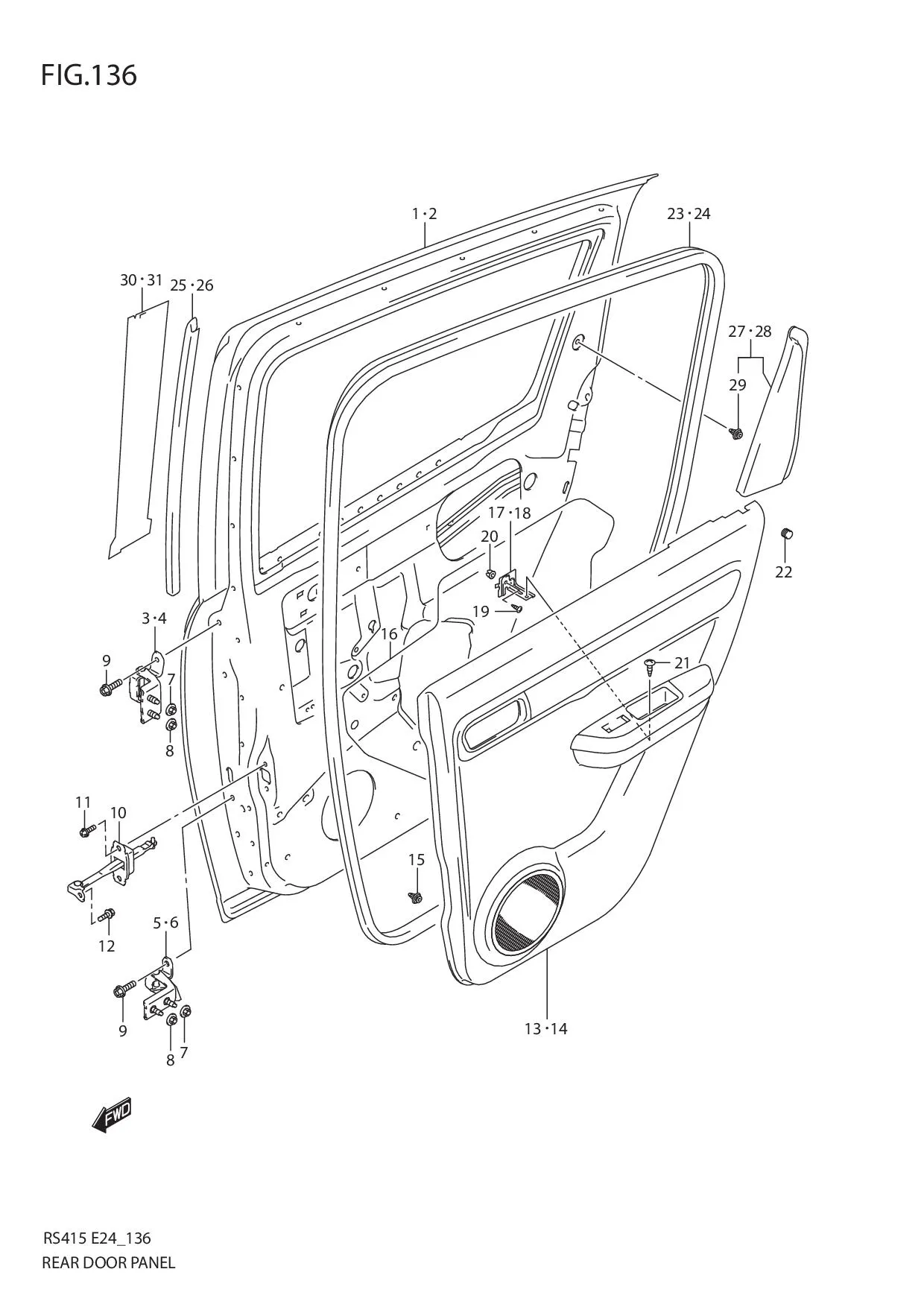 FIG.136 REAR DOOR PANEL