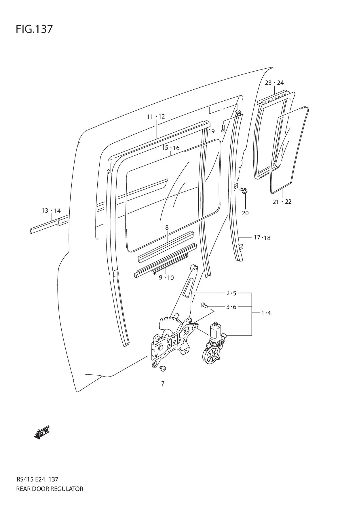 FIG.137 REAR DOOR REGULATOR
