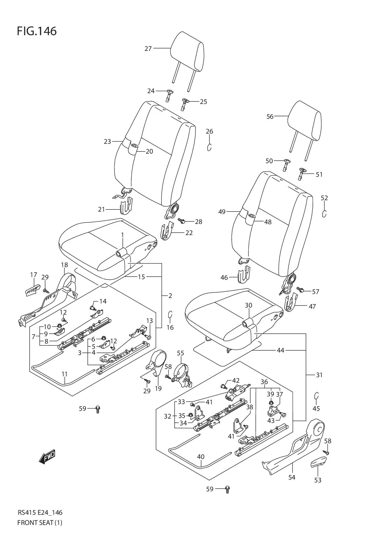 FIG.146 FRONT SEAT (GA)