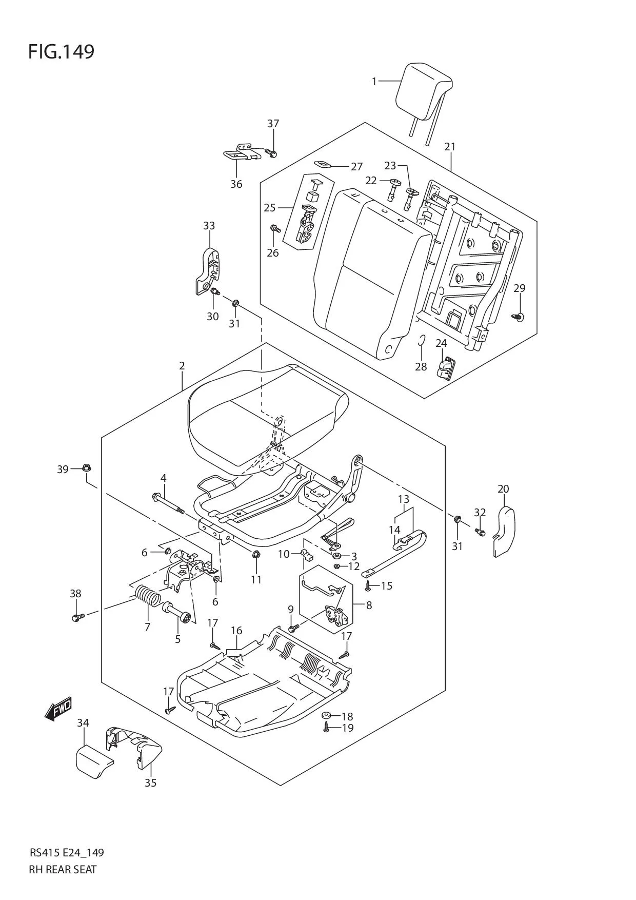 FIG.149 RH REAR SEAT