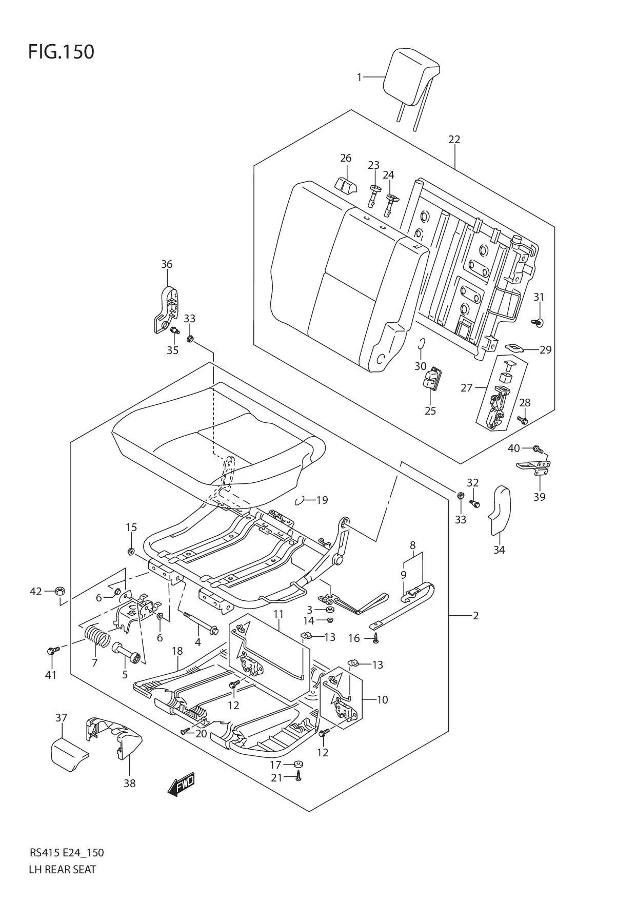 FIG.150 LH REAR SEAT