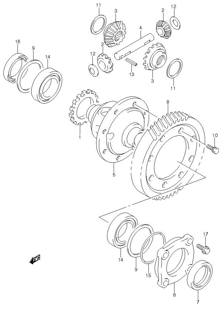 FIG.45 FRONT DIFF GEAR (MT)