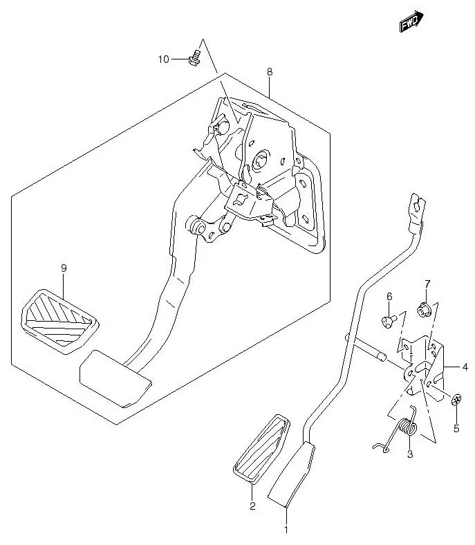 FIG.73 PEDAL/PEDAL BRACKET (AT)