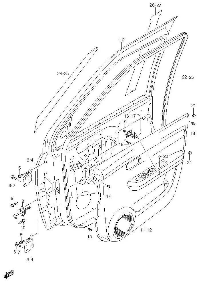 FIG.101 FRONT DOOR PANEL