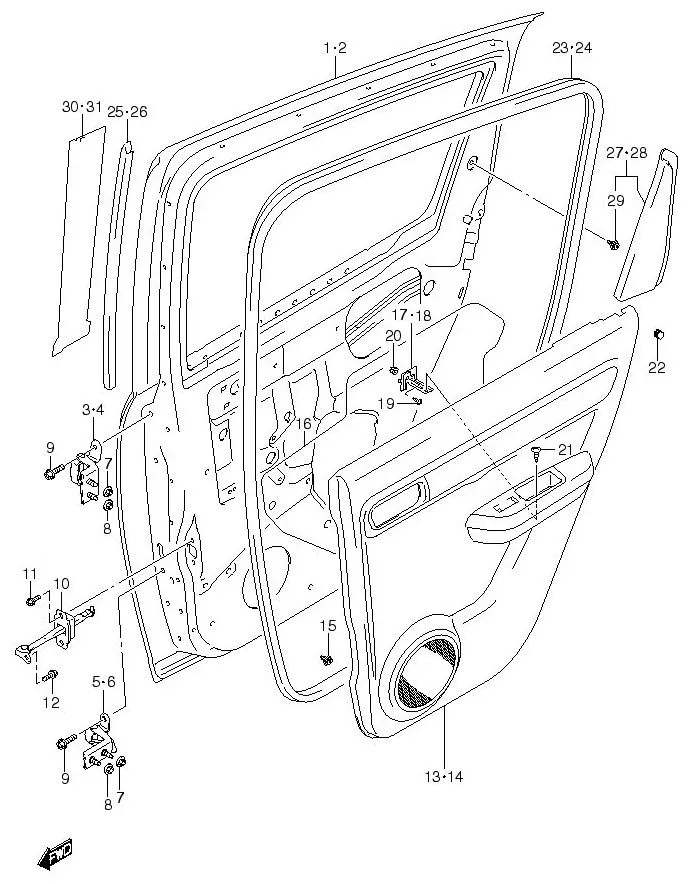 FIG.104 REAR DOOR PANEL