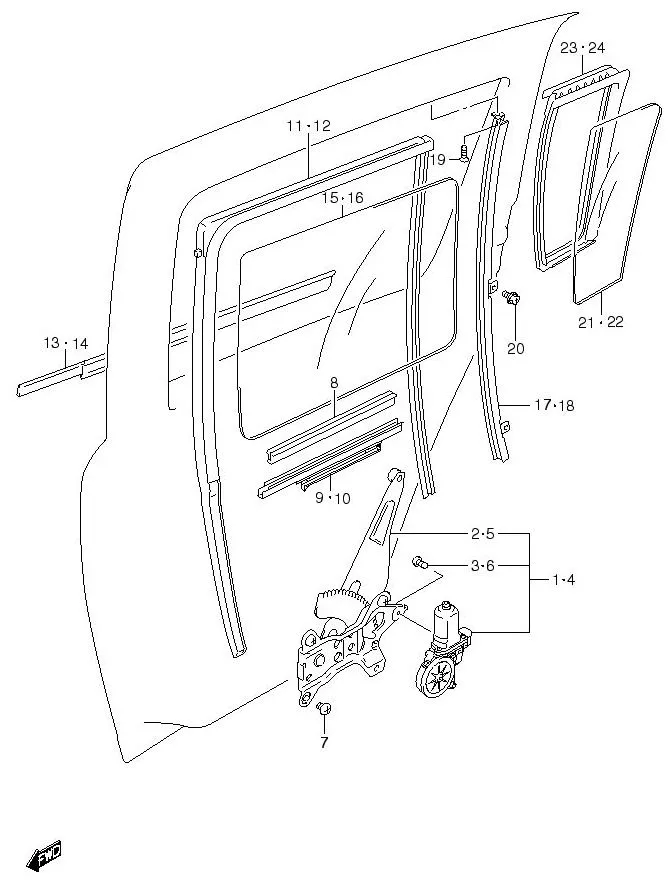 FIG.105 REAR DOOR REGULATOR