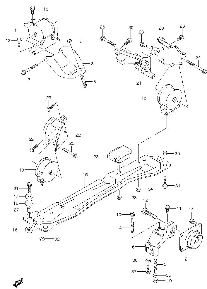 FIG.5 ENGINE MOUNTING (MT)