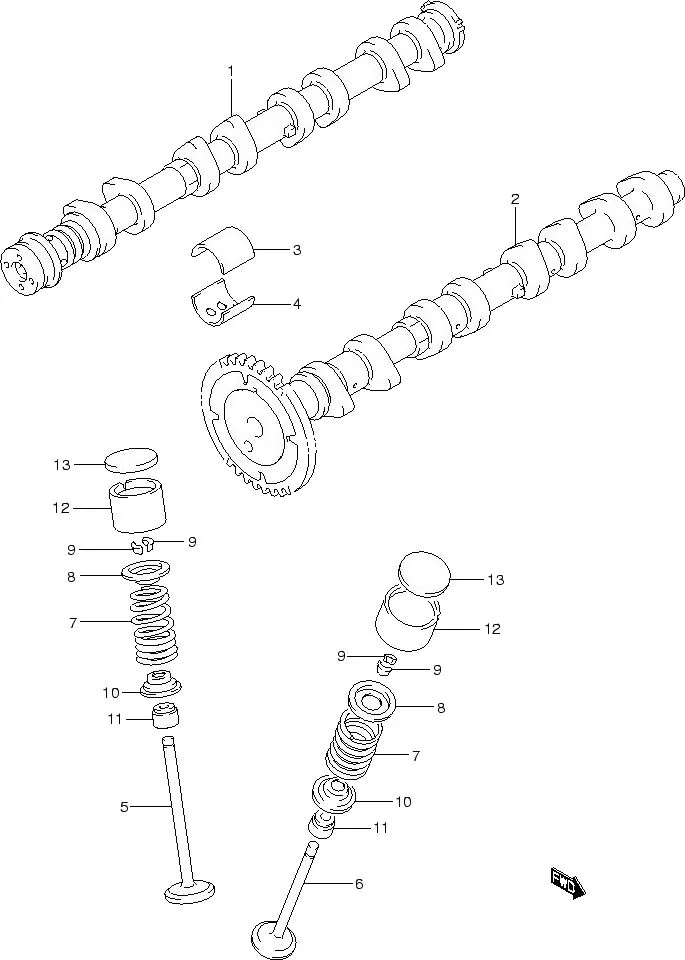 FIG.8 CAM SHAFT/VALVE
