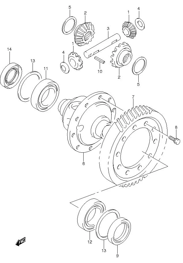 FIG.44 FRONT DIFF GEAR (MT)