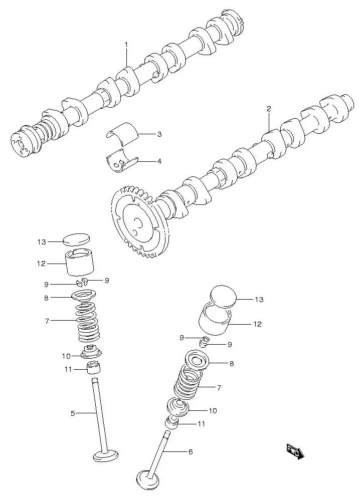 FIG.8 CAM SHAFT/VALVE