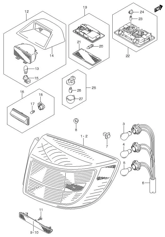 FIG.54 REAR LAMP/ROOM LAMP (4DR)