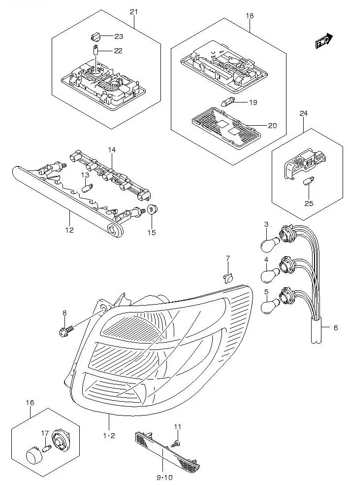 FIG.55 REAR LAMP/ROOM LAMP (5DR)