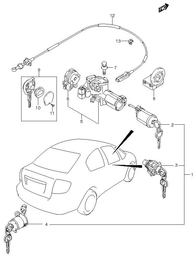 FIG.60 LOCK SET (4DR)