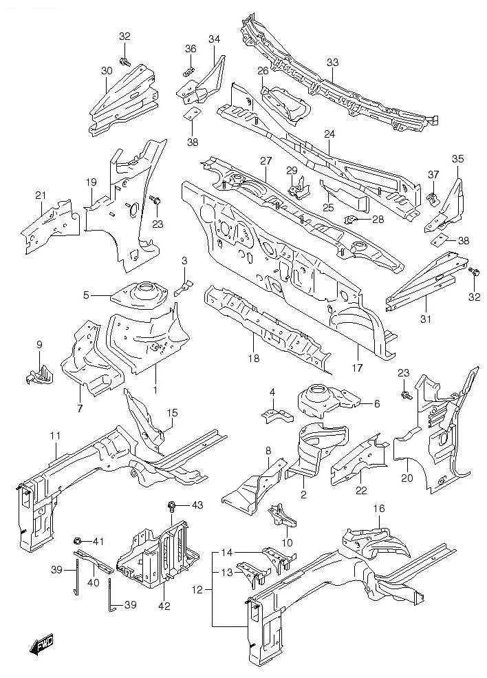 FIG.92 FRONT BODY PANEL