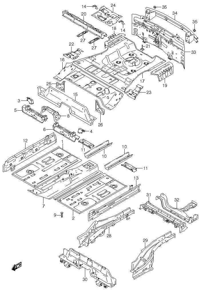 FIG.93 FLOOR PANEL (4DR)