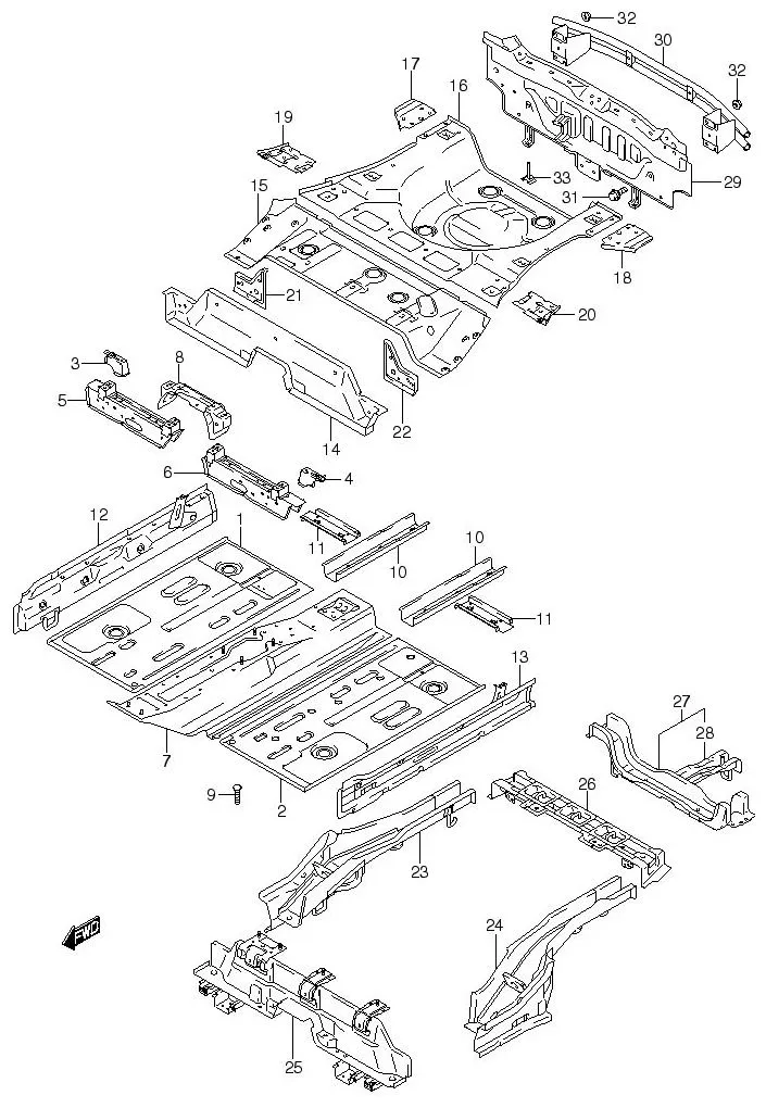 FIG.94 FLOOR PANEL (5DR)