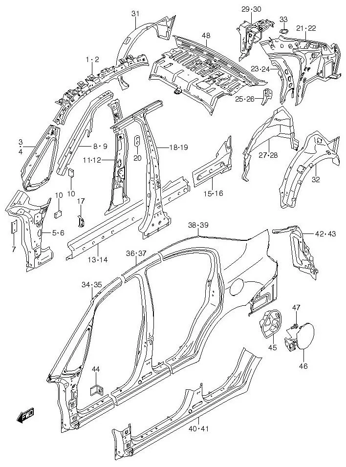 FIG.95 SIDE BODY PANEL (4DR)