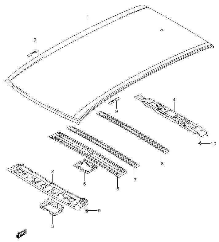 FIG.98 ROOF PANEL (5DR)