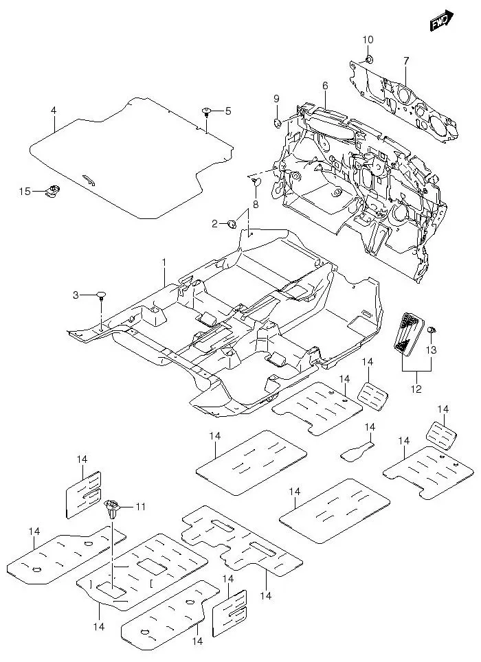 FIG.108 FLOOR CARPET (4DR)