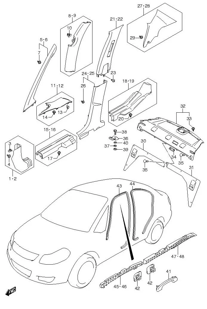 FIG.110 INTERIOR TRIM (4DR)