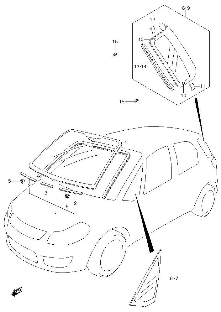 FIG.121 WINDSHIELD GLASS (5DR)