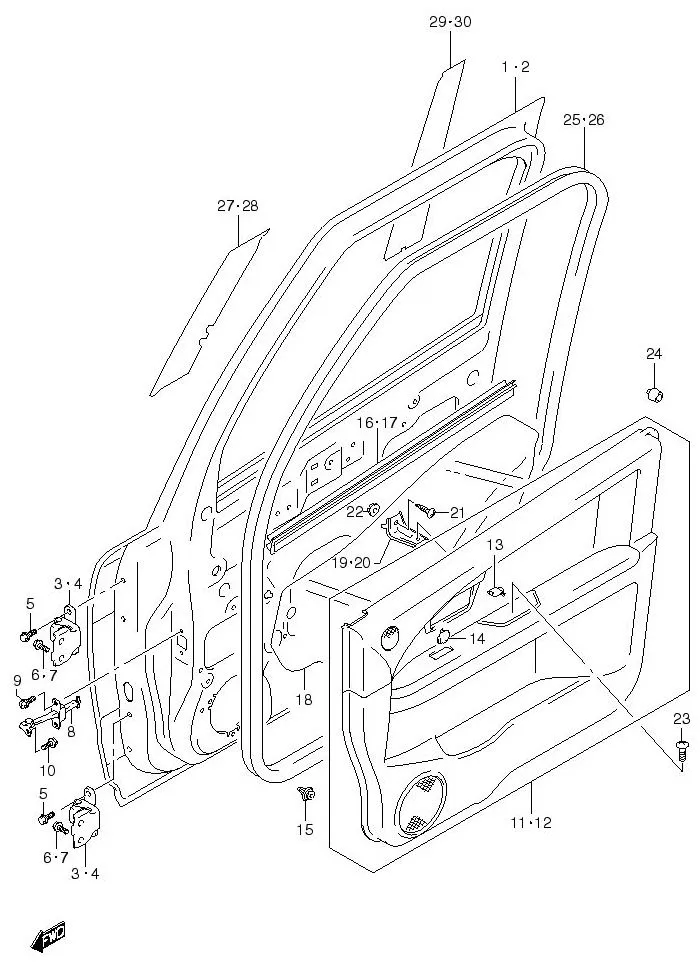 FIG.122 FRONT DOOR PANEL