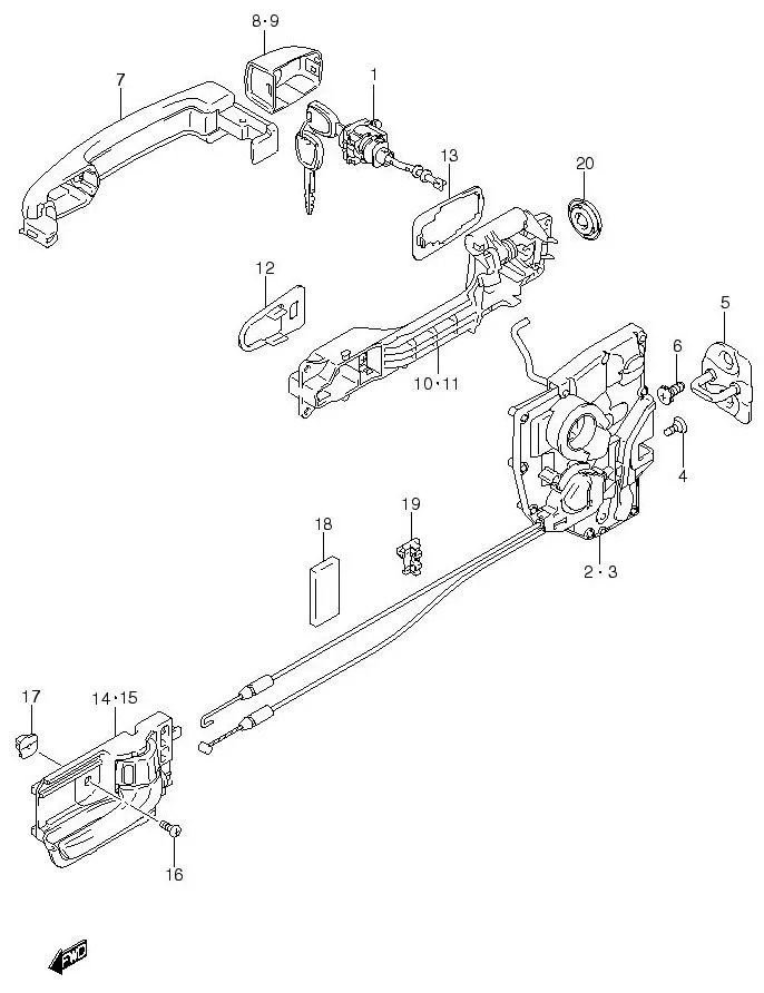 FIG.124 FRONT DOOR LOCK