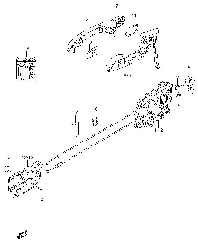FIG.127 REAR DOOR LOCK (4DR)