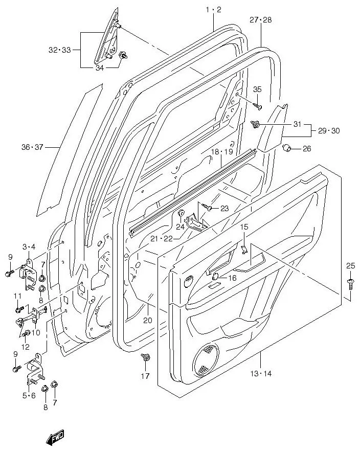 FIG.128 REAR DOOR PANEL (5DR)