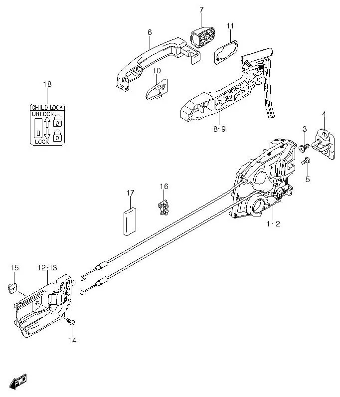 FIG.130 REAR DOOR LOCK (5DR)