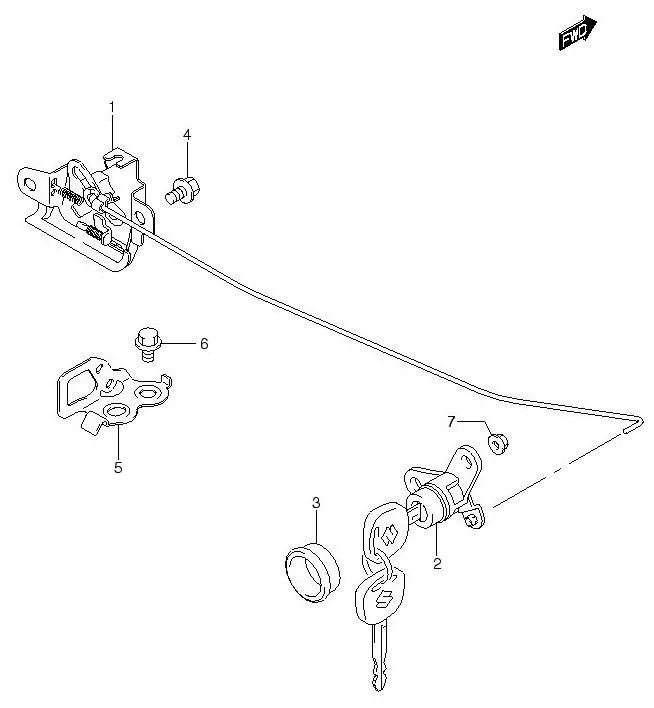 FIG.132 TRUNK LID LOCK (4DR)