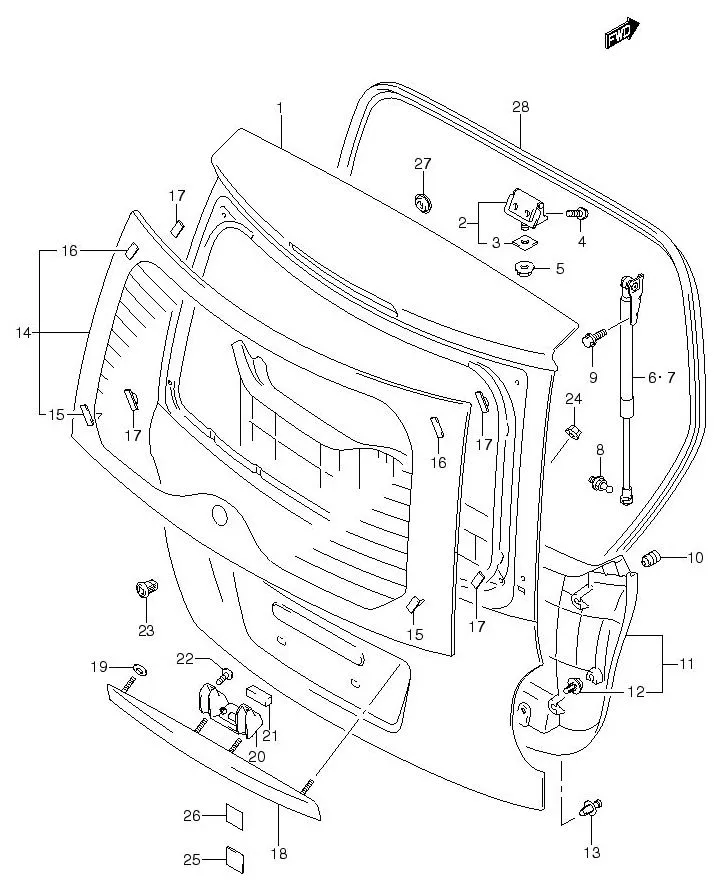 FIG.133 BACK DOOR PANEL (5DR)
