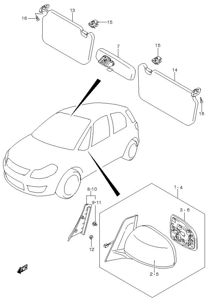 FIG.134 MIRROR/SUNVISOR