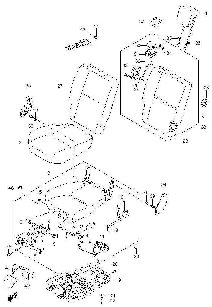 FIG.140 RH REAR SEAT (5DR)