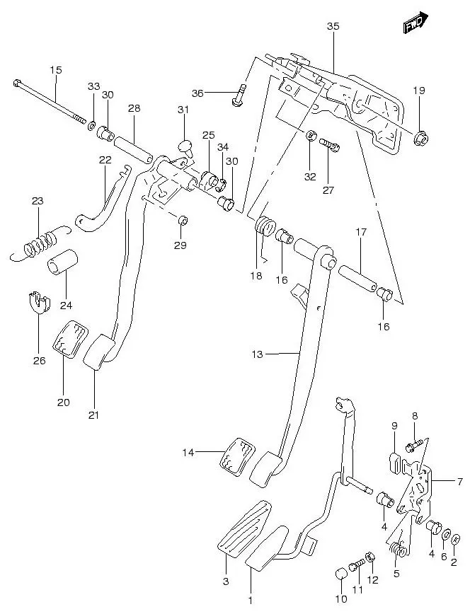 FIG.58 PEDAL AND PEDAL BRACKET