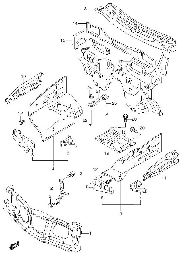 FIG.68 FRONT BODY PANEL