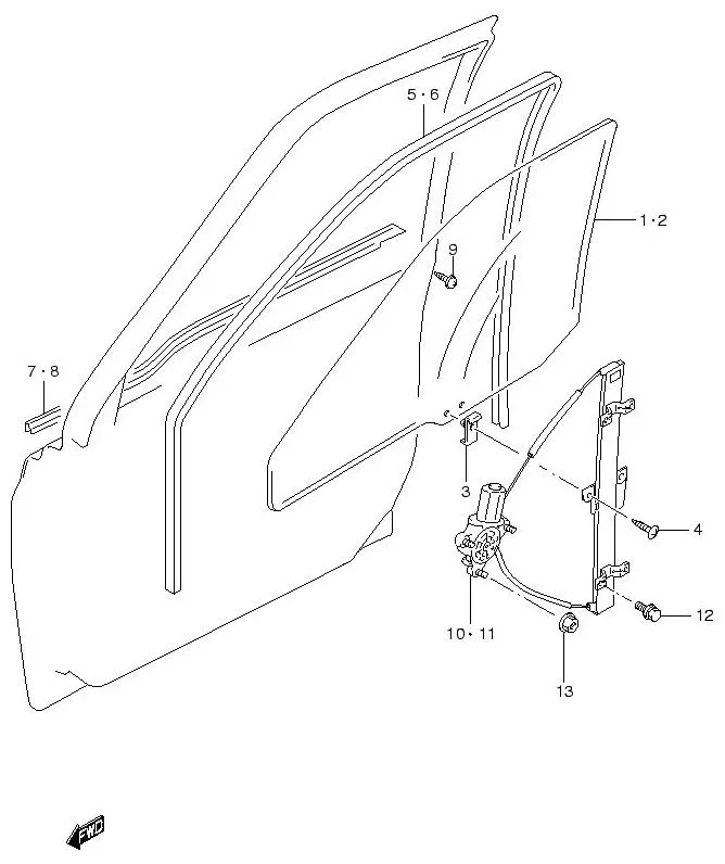FIG.89 FRONT DOOR REGULATOR