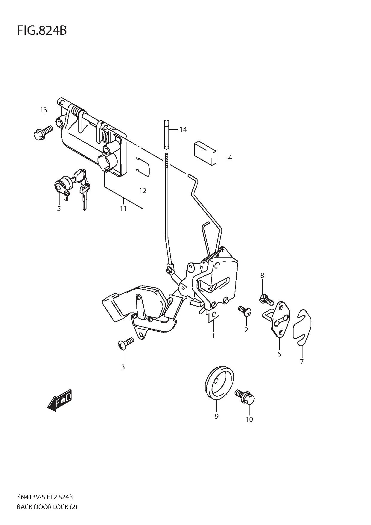 FIG.824B BACK DOOR LOCK (W_BACK DOOR CYLINDER)