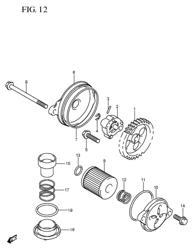 FIG. 12 OIL PUMP