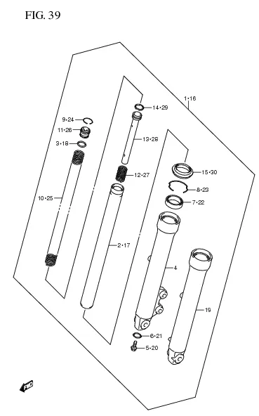 FIG. 39 FRONT FORK DAMPER