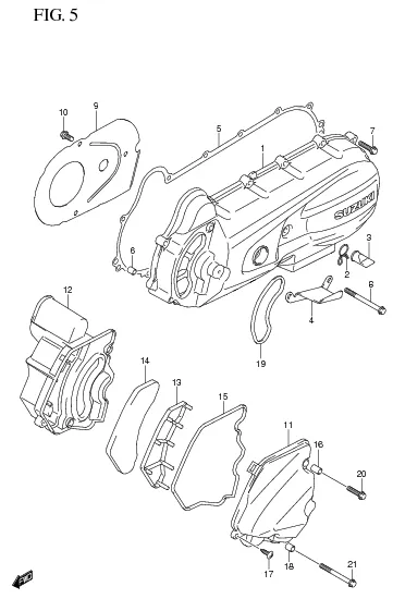 FIG. 5 CRANKCASE COVER