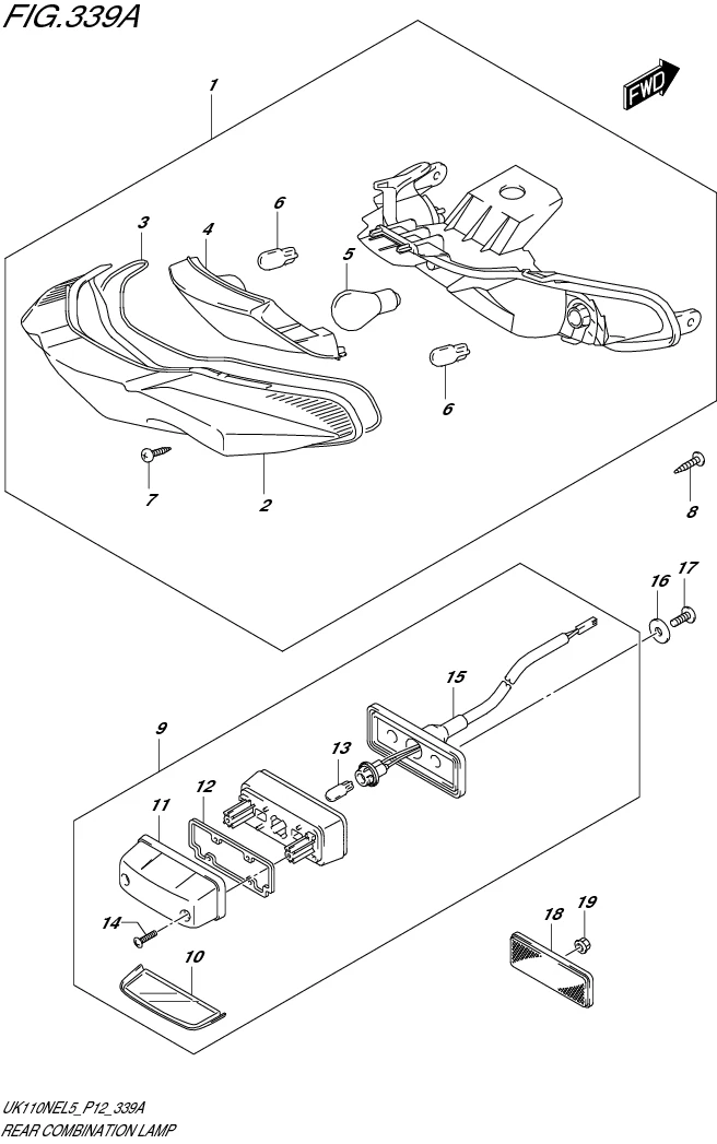 FIG. 339A REAR COMBINATION LAMP