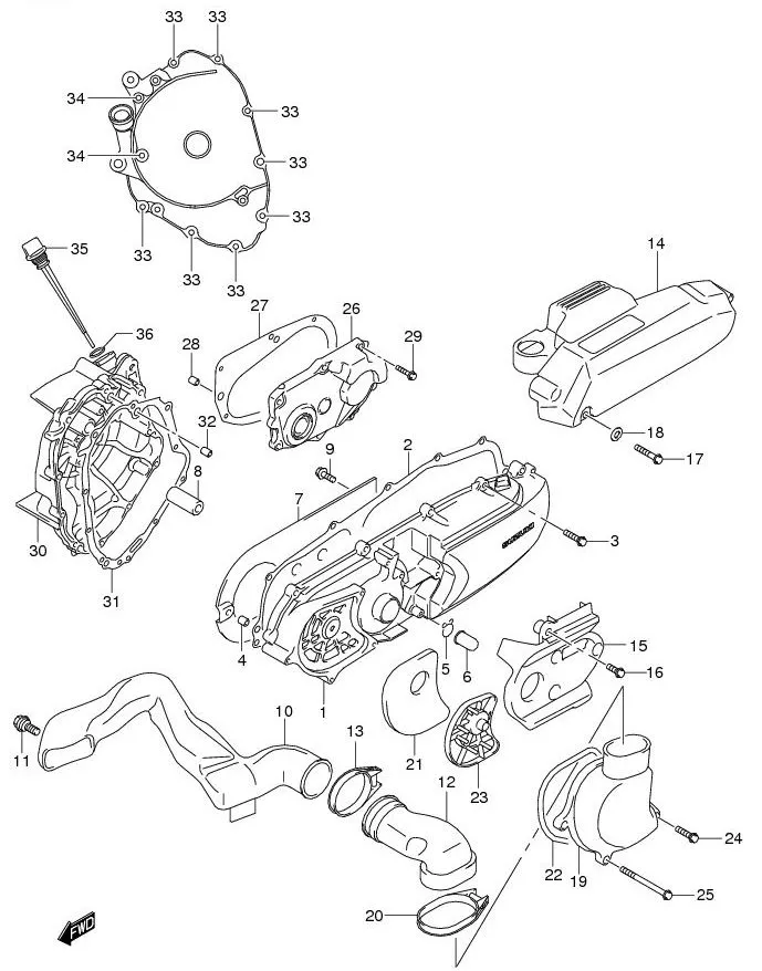 FIG.5 CRANKCASE COVER