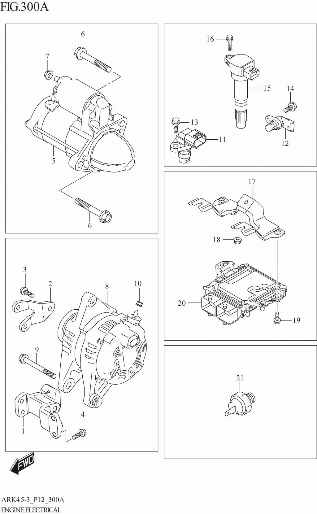 FIG. 300A ENGINE ELECTRICAL