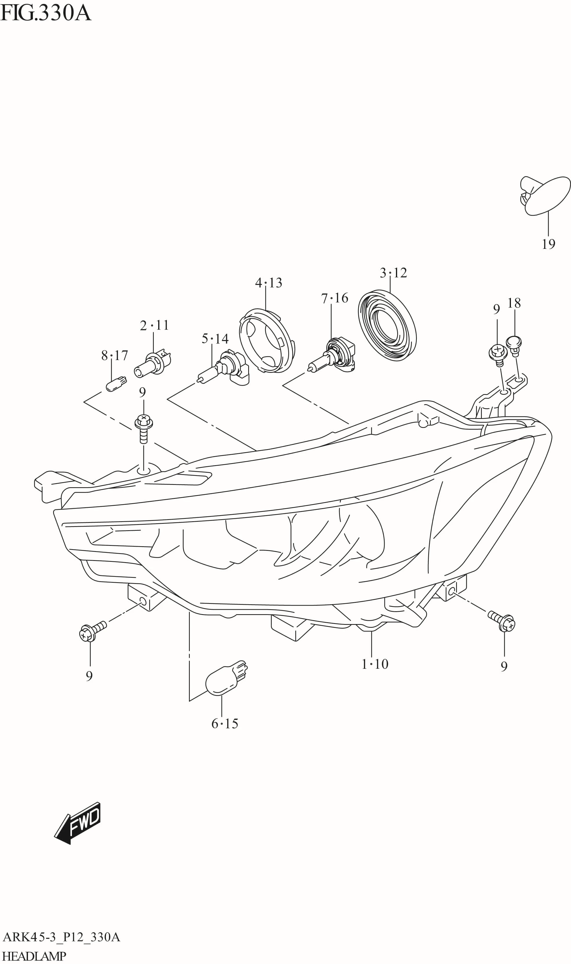 FIG. 330A HEADLAMP (ERTIGA)