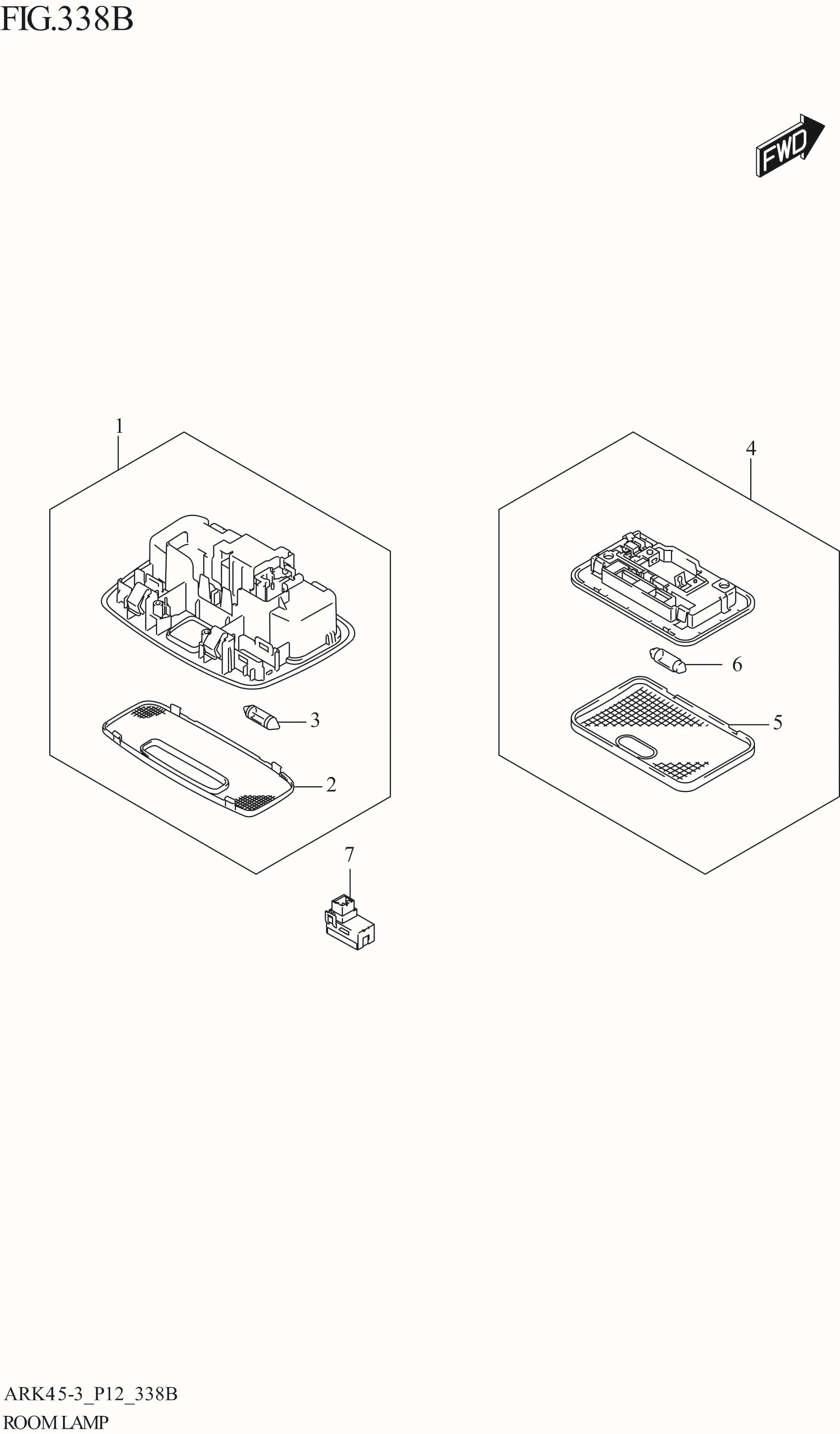 FIG. 338B ROOM LAMP (GL,GX)